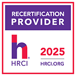 HRCI recertification provider logo 2025 for CPDM certification